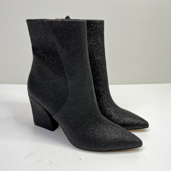 Franco Sarto Vesi heeled ankle boots black sparkle - 7.5 - Picture 2 of 12